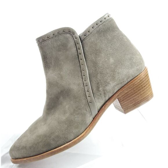 Italeau  Suede Ankle Boots w‎ side zipper genuine leather weatherproof sz 7.5 - Picture 4 of 12